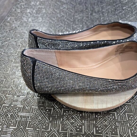 🐢 INC International Concepts Juney Dark Crystal Square Toe Ballet Flats Size6.5 - Picture 3 of 11